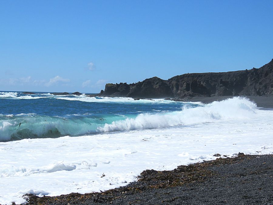 black sand beach