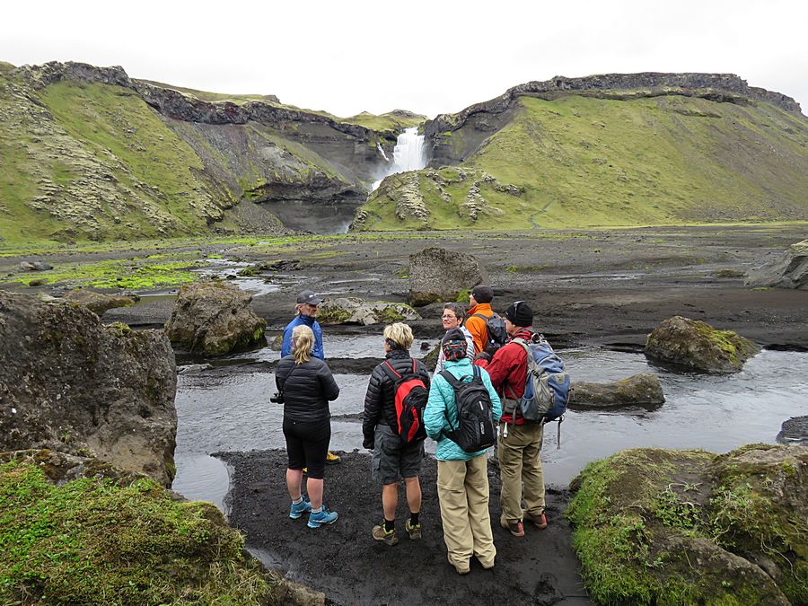 hiking to waterfall