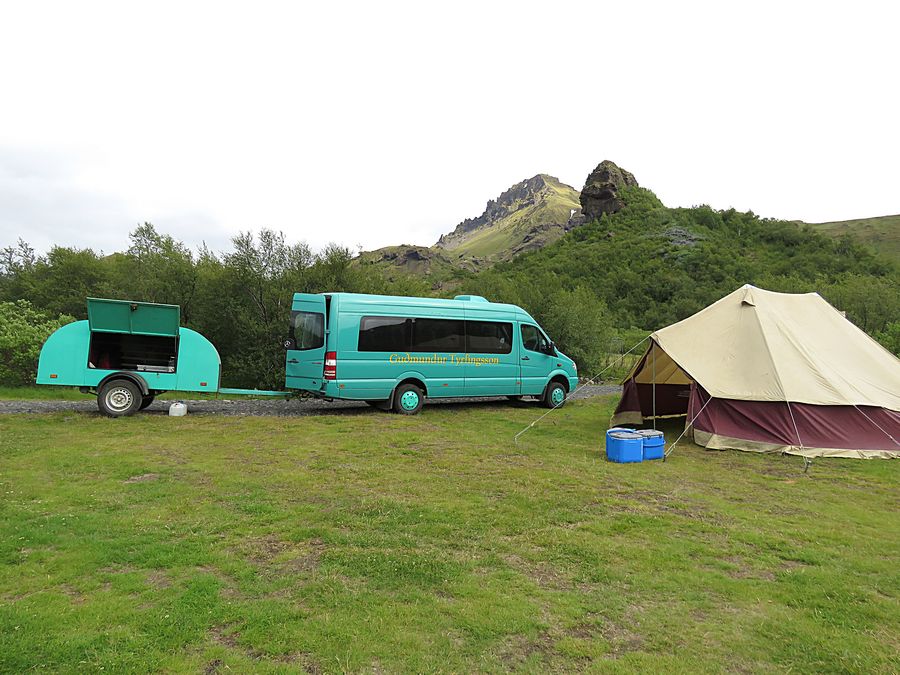 van and food tent