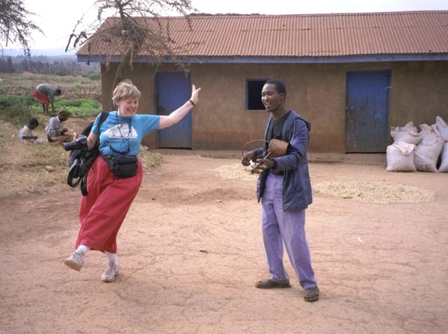 Shirley dancing to Iraqw music