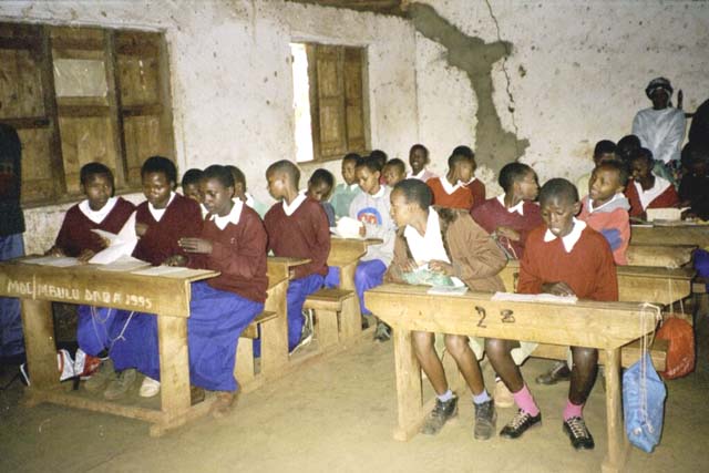 Inside one of the classrooms at Tloma School