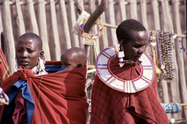 Masai women with a baby