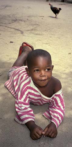 A boy posing for me in the village