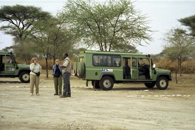 Our safari van at entrance to Tarangire