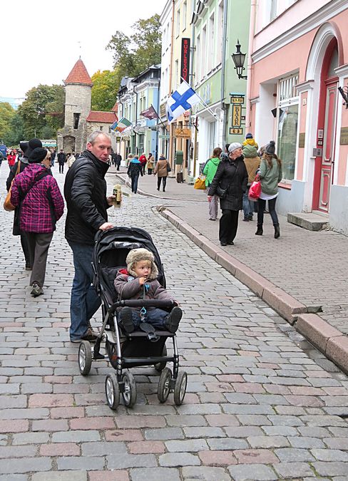 dad with stroller