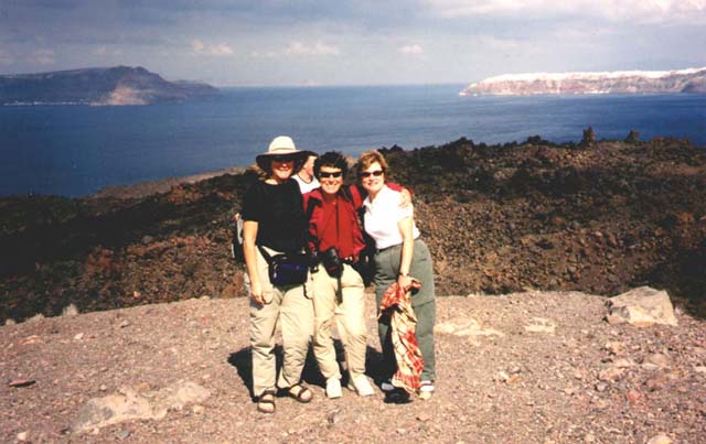 Leslie, Pat, and Rosie on Nea Kameni