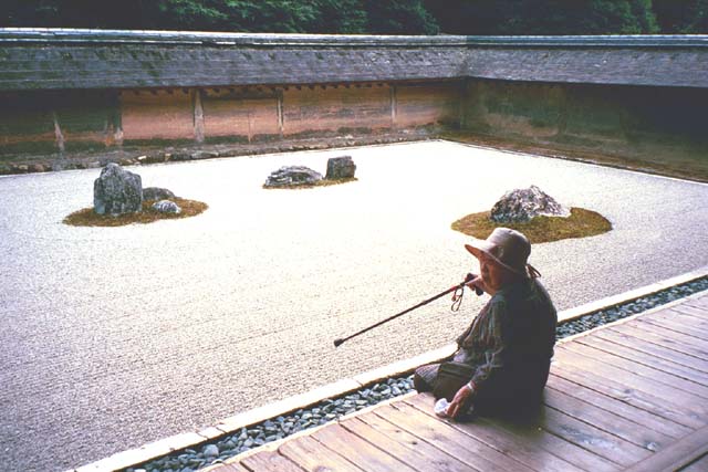 Famous rock garden at Ryoanji Temple