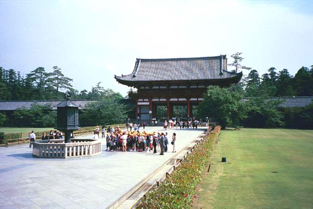 Looking at the Main Gate from Todaiji Temple