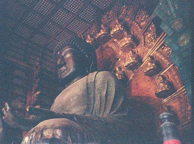 the Buddha inside Todaiji Temple - side view