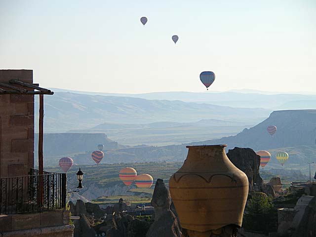 Balloons over hotel